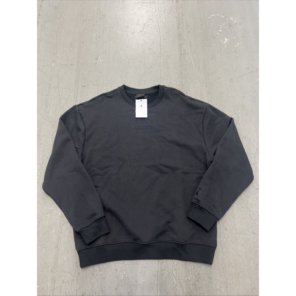Air Jordan Wordmark Fleece Crewneck Men's Sweatshirt Off Noir FJ7788-045